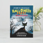Invitation Fête d'Halloween Chat Fantôme (Debout devant)