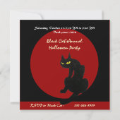 INVITATION FÊTE D'HALLOWEEN CHAT NOIR (Dos)