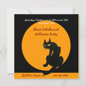 INVITATION FÊTE D'HALLOWEEN CHAT NOIR (Dos)