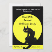 INVITATION FÊTE D'HALLOWEEN CHAT NOIR (Dos)