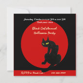 INVITATION FÊTE D'HALLOWEEN CHAT NOIR (Dos)