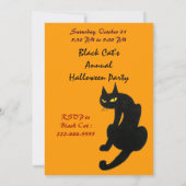 INVITATION FÊTE D'HALLOWEEN CHAT NOIR (Dos)