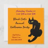 INVITATION FÊTE D'HALLOWEEN CHAT NOIR (Dos)