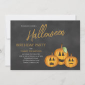 Invitation Fête d'Halloween Citrouille d'Orange (Devant)