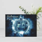 Invitation Fête d'Halloween Citrouille Électrisante (Debout devant)