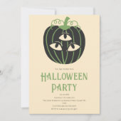 Invitation Fête d'Halloween Citrouille moderne à 3 yeux (Devant)