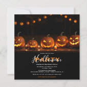 Invitation Fête d'Halloween citrouilles et bougies (Devant)