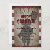 Invitation Fête d'Halloween Clown fantôme Déplaisant Carnaval (Devant)