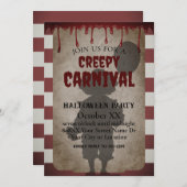 Invitation Fête d'Halloween Clown fantôme Déplaisant Carnaval (Devant / Derrière)