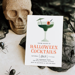 Invitation Fête d'Halloween Cocktail de Boule de l'Œil Épouva