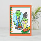 Invitation Fête d'Halloween conviviale pour la famille (Debout devant)