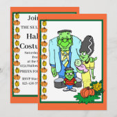 Invitation Fête d'Halloween conviviale pour la famille (Devant / Derrière)