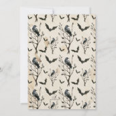 Invitation Fête d'Halloween Corbeau et Chauves-Souris à l'aqu (Dos)