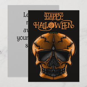 Invitation Fête d'Halloween Crâne de Citrouille 