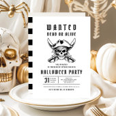 Invitation Fête d'Halloween crâne de pirate