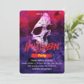 Invitation Fête d'Halloween Crâne Grunge Effrayant (Debout devant)