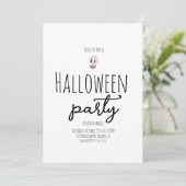 Invitation Fête d'Halloween crâne vintage doodle  (Debout devant)