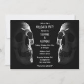 Invitation Fête d'Halloween Crânes Effrayants Double Face (Dos)