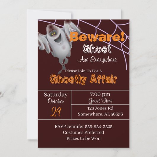 Invitation Fête d'Halloween de Bourgogne (Devant)
