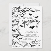 Invitation Fête d'Halloween de chauve-souris éffrayante (Devant)