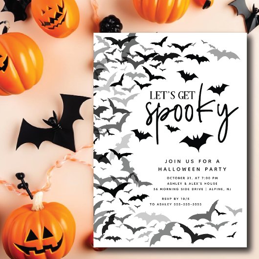 Invitation Fête d'Halloween de chauve-souris éffrayante