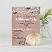 Invitation Fête d'Halloween de citrouille blanche (Debout devant)