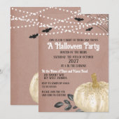 Invitation Fête d'Halloween de citrouille blanche (Devant / Derrière)