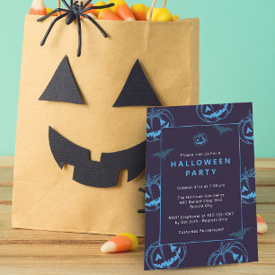 Invitation Fête d'Halloween de citrouilles chic