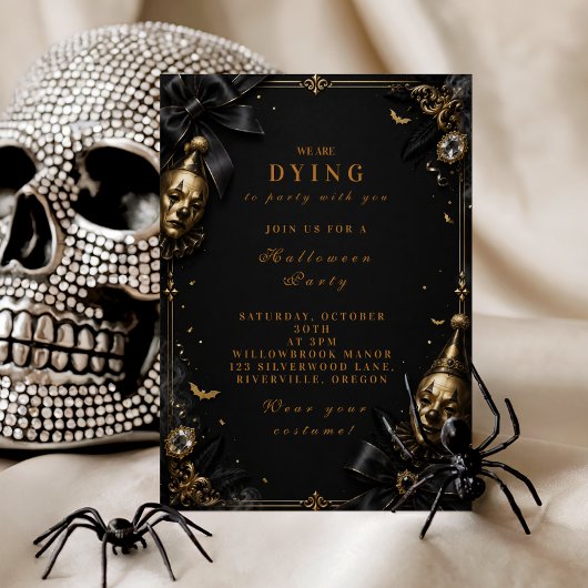 Invitation Fête d'Halloween de Clown Gothique