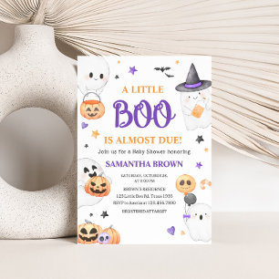 Invitation Fête d'Halloween de Fantôme Violet pour Bébé Littl