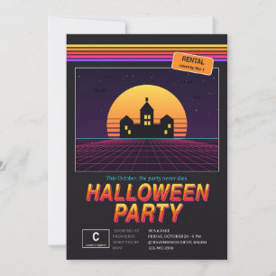 Invitation Fête d'Halloween de film d'horreur VHS rétro des a