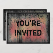 Invitation Fête d'Halloween de Grunge coloré (Devant / Derrière)