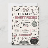 Invitation Fête d'Halloween de la feuille à la main (Devant)