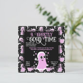 Invitation Fête d'Halloween de la fille Fille aux Fantômes ro (Debout devant)