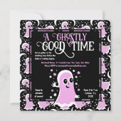 Invitation Fête d'Halloween de la fille Fille aux Fantômes ro (Devant)