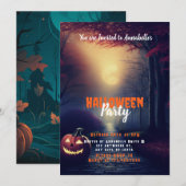 Invitation Fête d'Halloween de la forêt de Pleines lunes de J (Devant / Derrière)