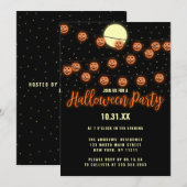 Invitation Fête d'Halloween de la lanterne Jack O' mignonne (Devant / Derrière)