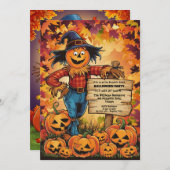 Invitation Fête d'Halloween de la moisson d'automne lunaire (Devant / Derrière)