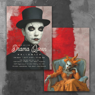 Invitation Fête d'Halloween de la Reine Drame Théâtral