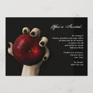 Invitation Fête d'Halloween de la rousse de la sorcière