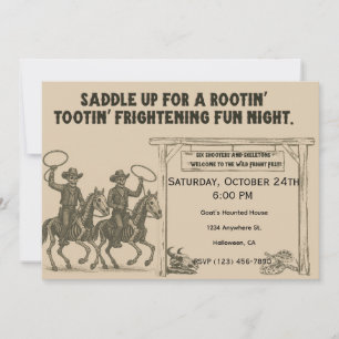 Invitation Fête d'Halloween de la ville fantôme