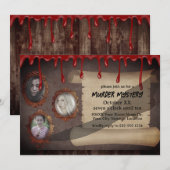 Invitation Fête d'Halloween de mystère de meurtre effrayant (Devant / Derrière)