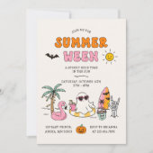 Invitation Fête d'Halloween de piscine d'été de Summerween (Devant)