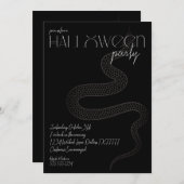 Invitation Fête d'Halloween de serpent noir (Devant / Derrière)