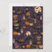 Invitation Fête d'Halloween de sorcière mignonne (Dos)