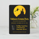 Invitation Fête d'Halloween de sorcière volant (Debout devant)