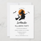 Invitation Fête d'Halloween de sorcière volante Spooktacular (Devant)