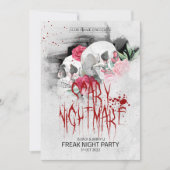 Invitation Fête d'Halloween de style rétro tiré à la main (Devant)