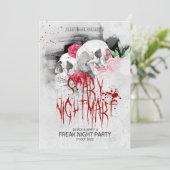 Invitation Fête d'Halloween de style rétro tiré à la main (Debout devant)