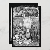 Invitation Fête d'Halloween de tombes Éffrayantes personnalis (Devant / Derrière)